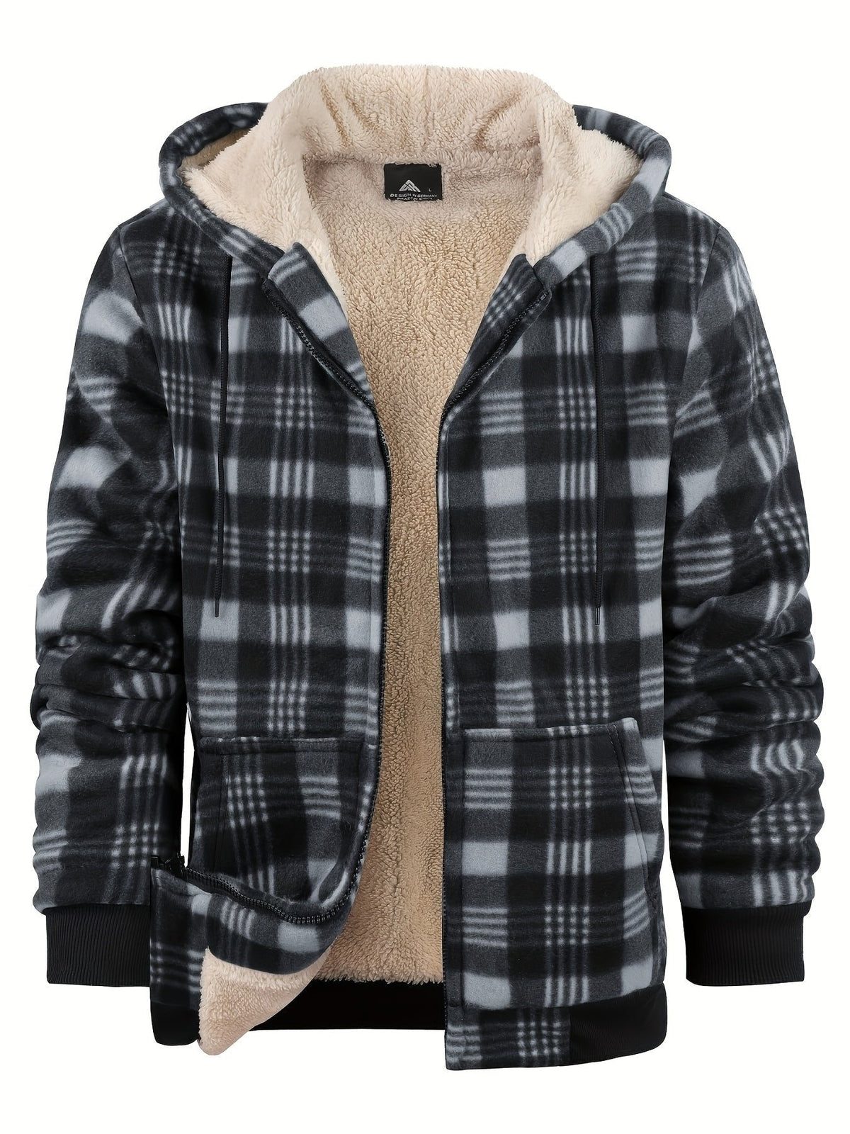 Veste légère zippée à capuche pour femme | Surchemise à carreaux
