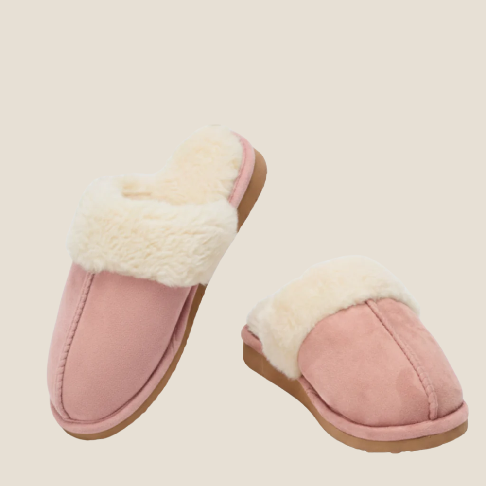 Women's Faux Suede Fur-Lined Slippers