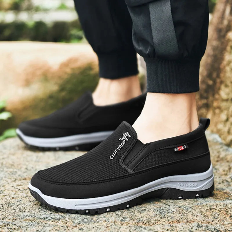 Slip-On Canvas Trainers with Contrast Sole