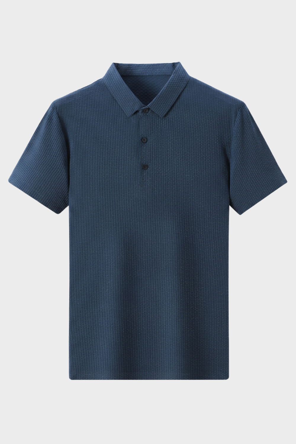 Men's Textured Polo Shirt | Short Sleeve Button Placket