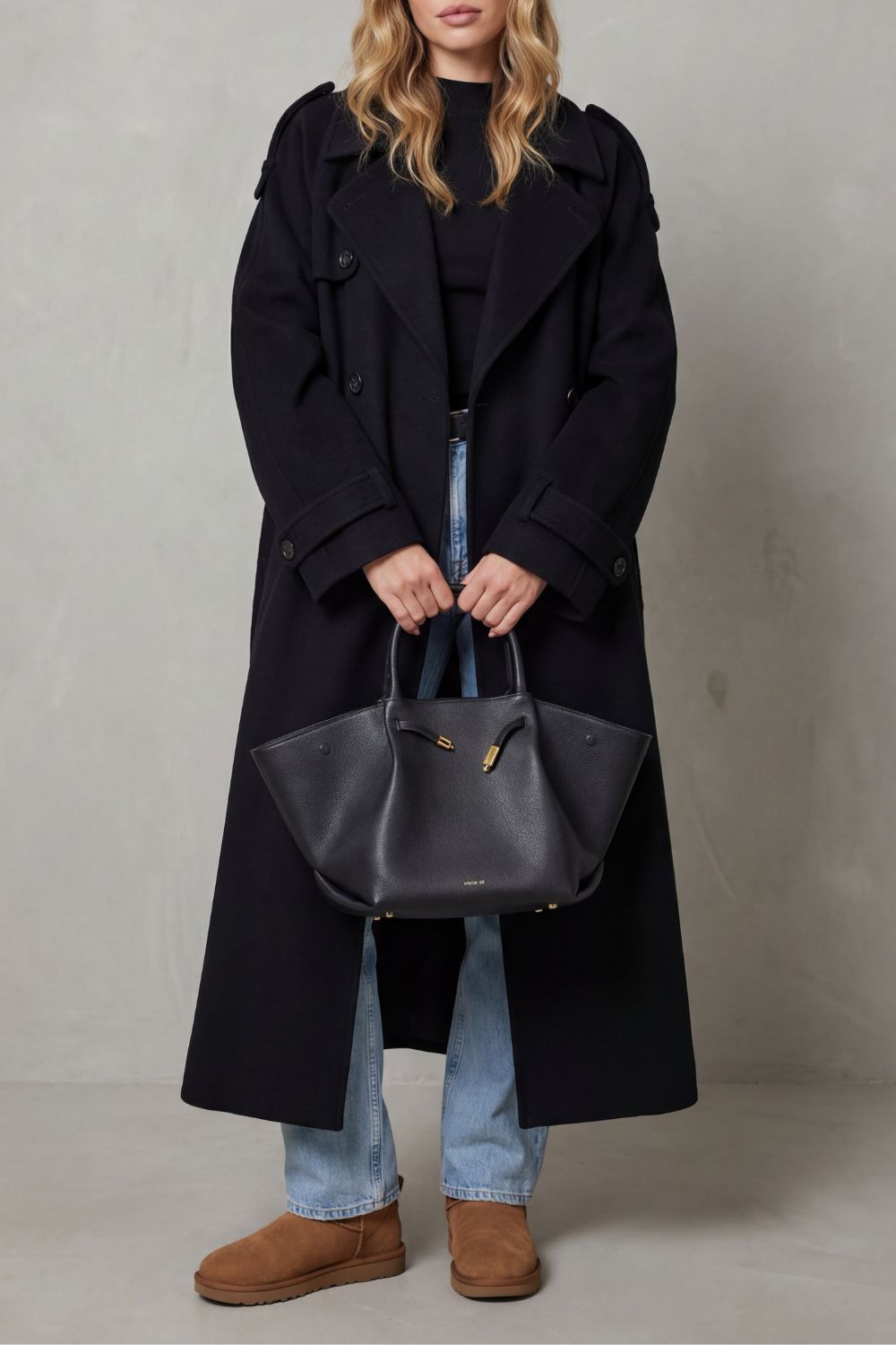 Women’s Oversized Wool Blend Belted Trench Coat