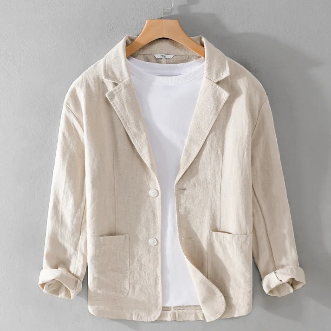 Men's Casual Linen Blend Blazer Jacket