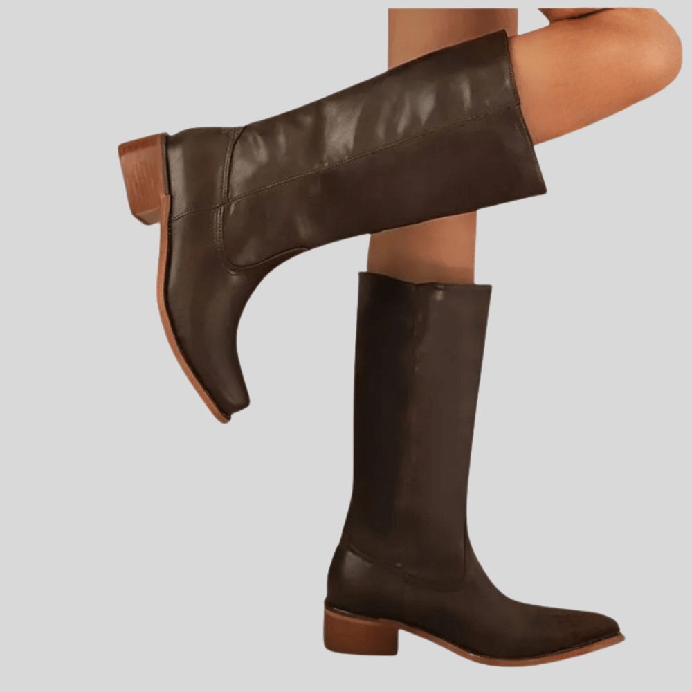 Women’s Knee-High Riding Boots with Low Block Heel