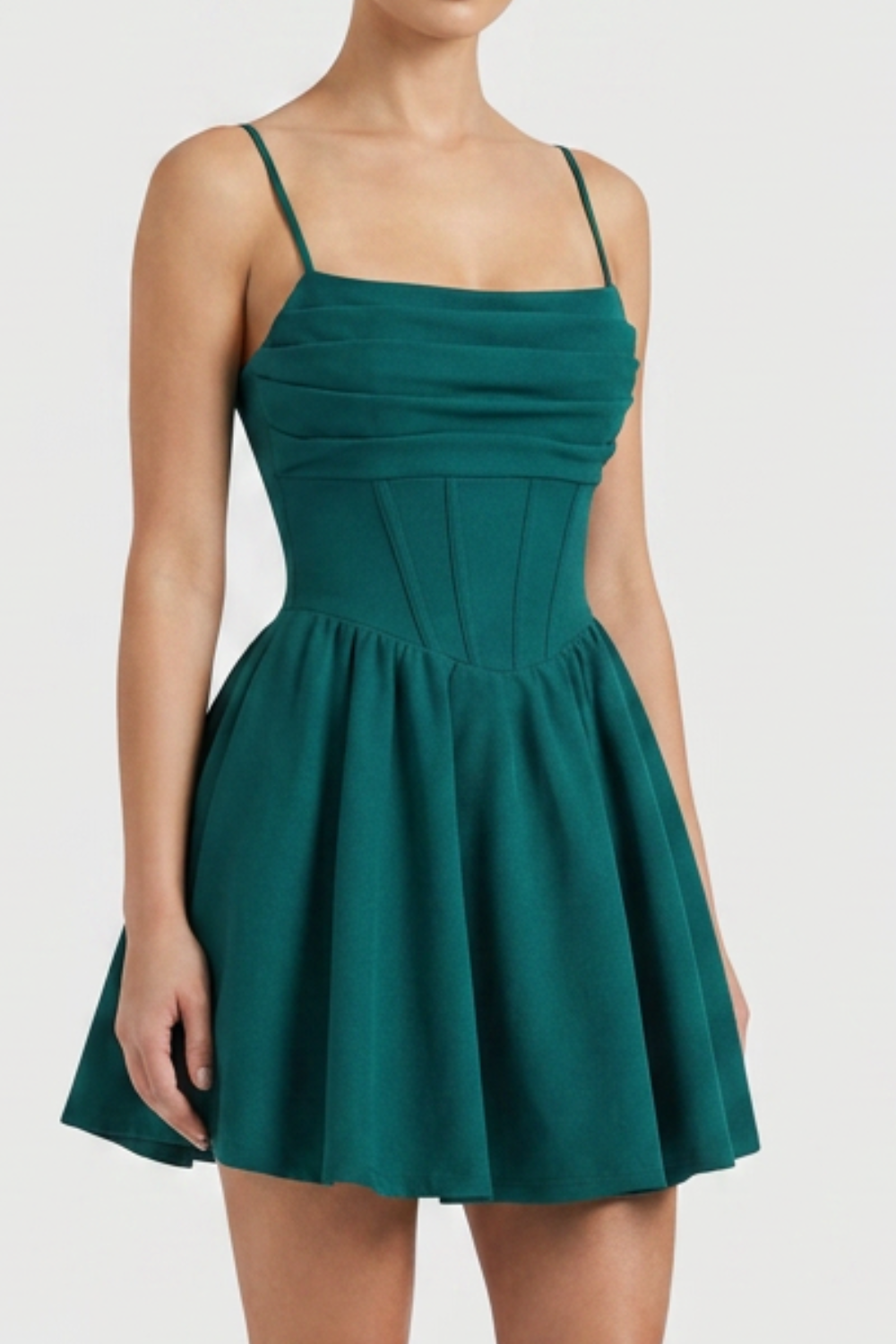 Corset Mini Dress with Fit-and-Flare Skirt