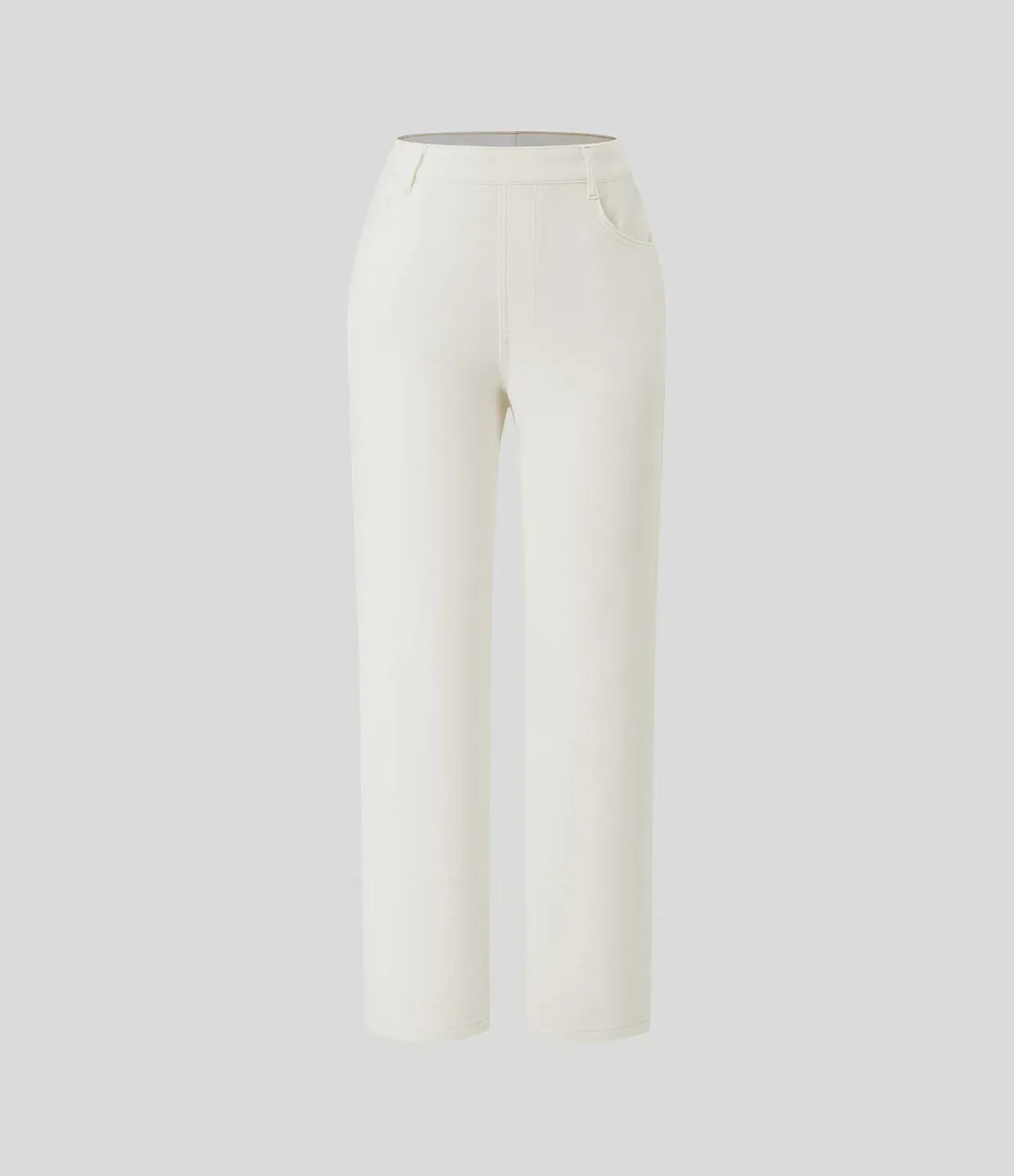 Jean droit avec ceinture élastique à enfiler