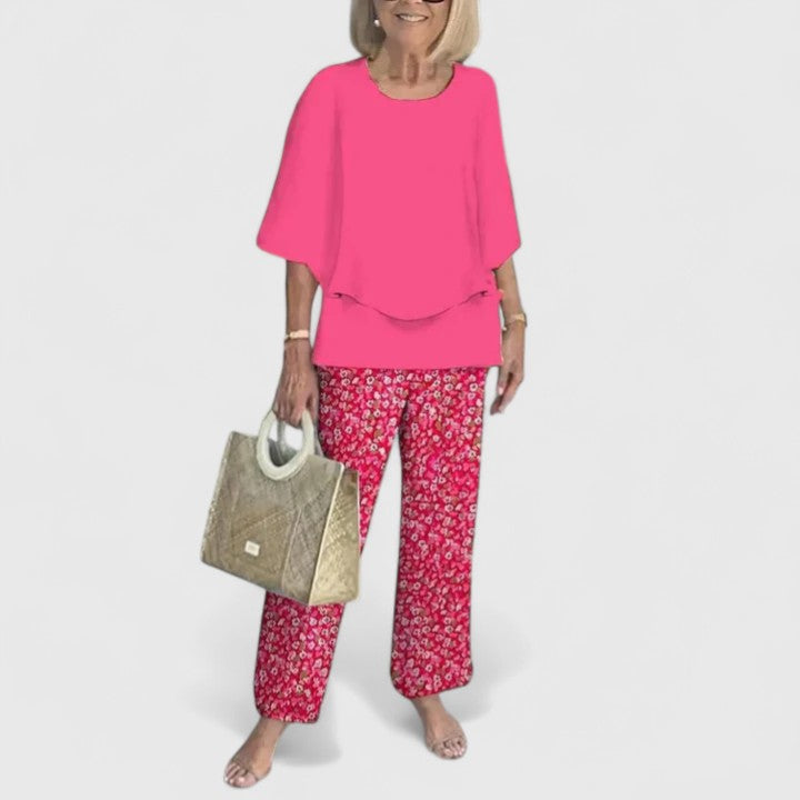 Women’s Layered Top & Floral Trousers Co-Ord Set
