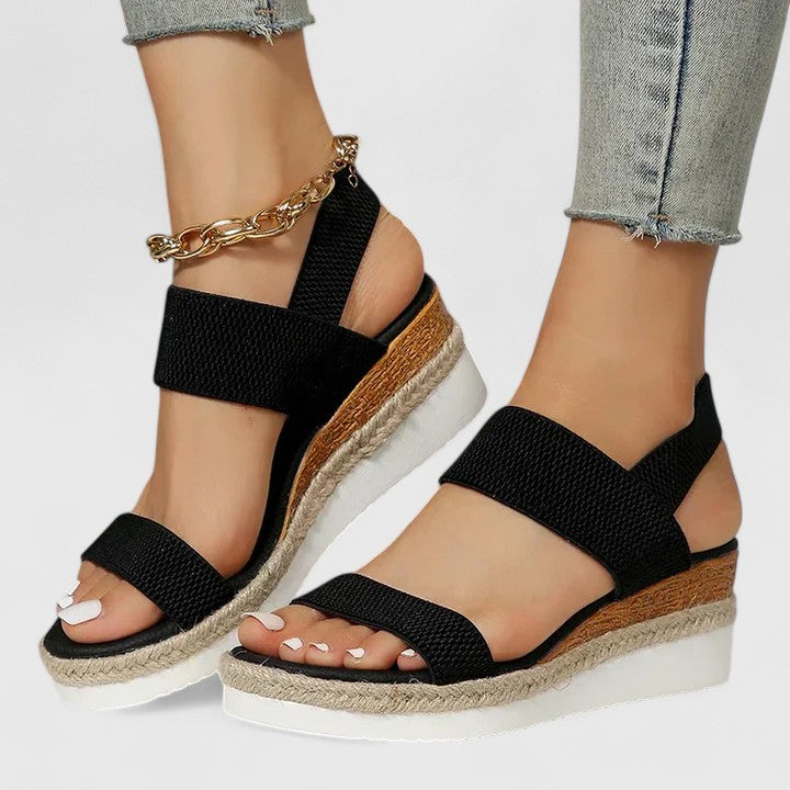 Knit Wedge Sandals with Espadrille Sole