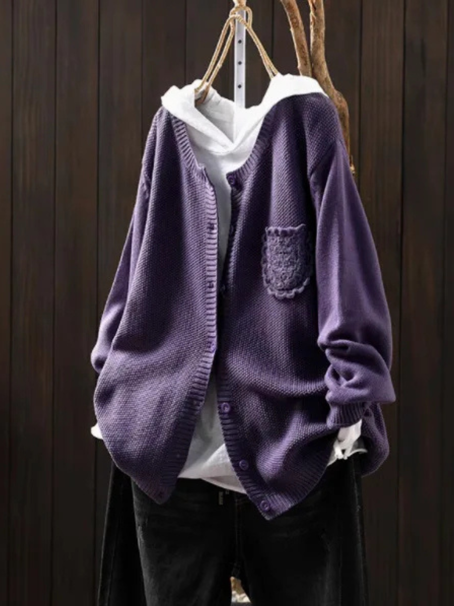 Men's Crochet Cardigan | Lightweight Open Front Knit