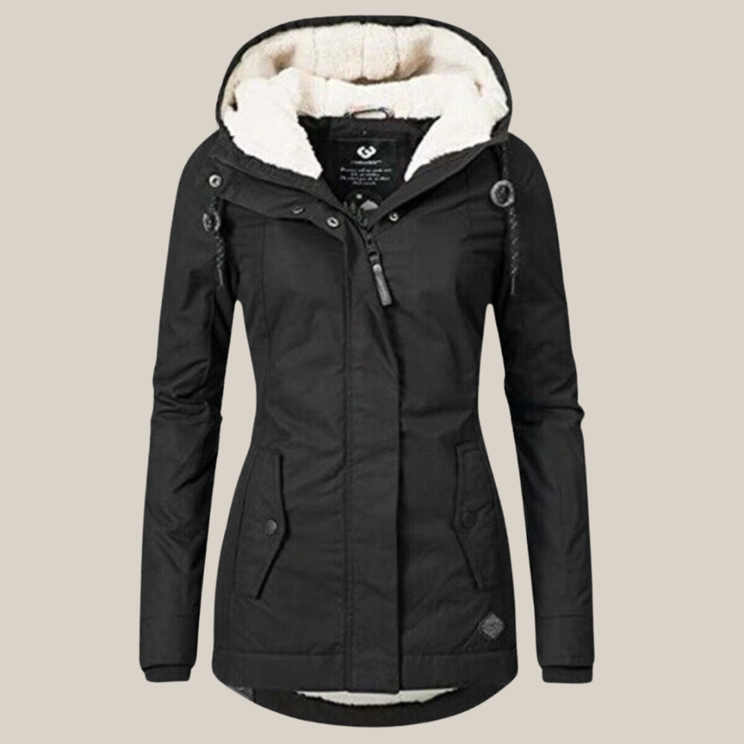 Women's Fleece-Lined Winter Jacket with Hood