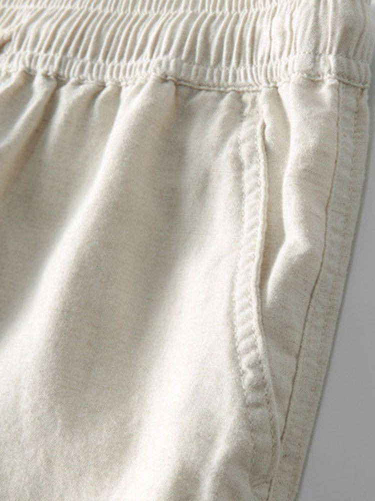 Linen Shirt and Trousers Co-Ord Set with Short Sleeves