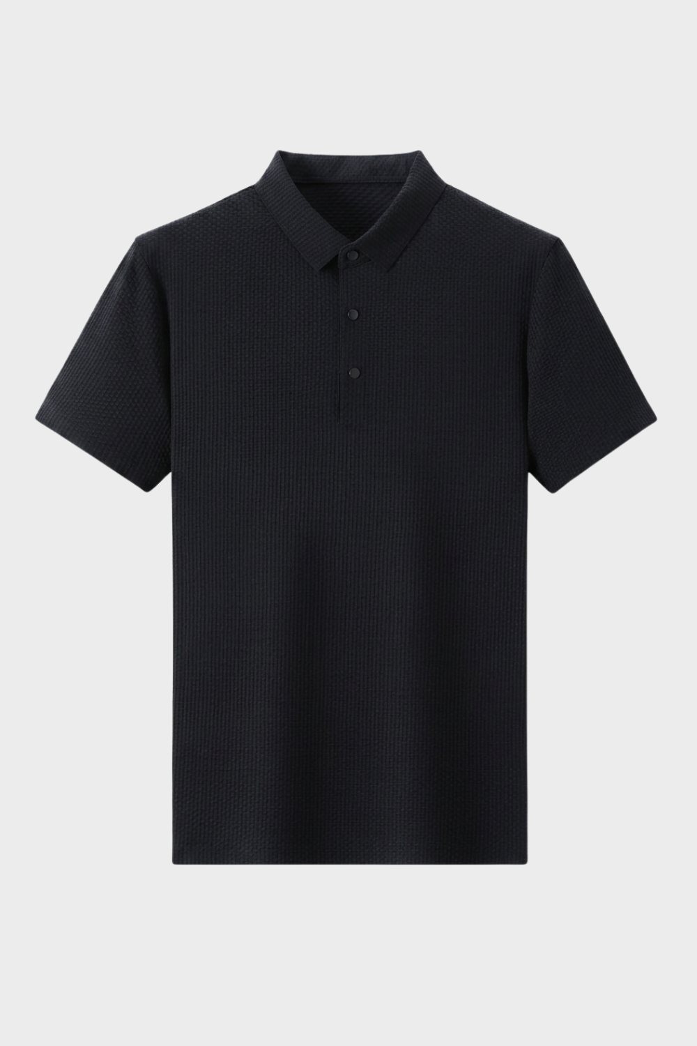 Men's Textured Polo Shirt | Short Sleeve Button Placket
