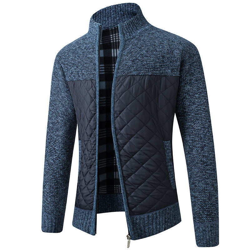 Veste zippée matelassée en maille pour homme