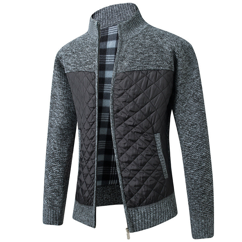 Veste zippée matelassée en maille pour homme