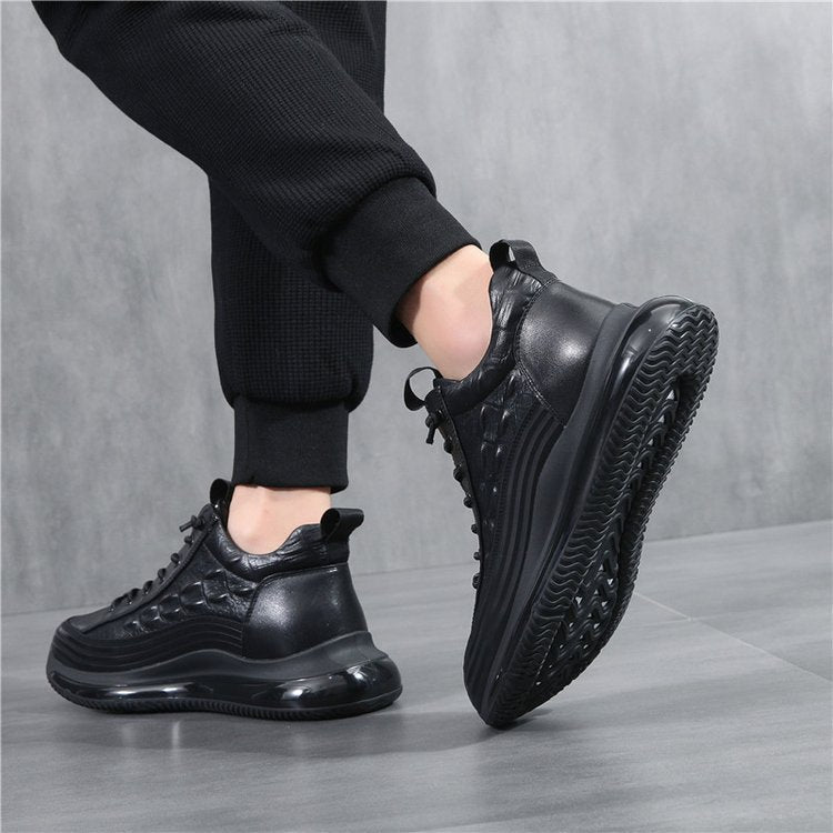 Men’s Leather Lace-Up Platform Trainers