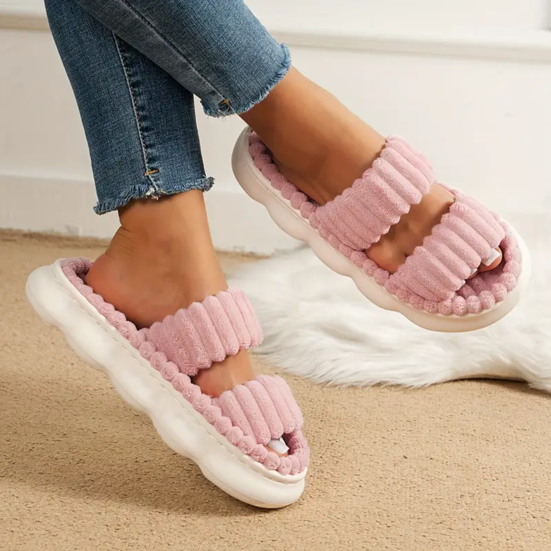 Women’s Soft Double-Strap Open-Toe Slippers