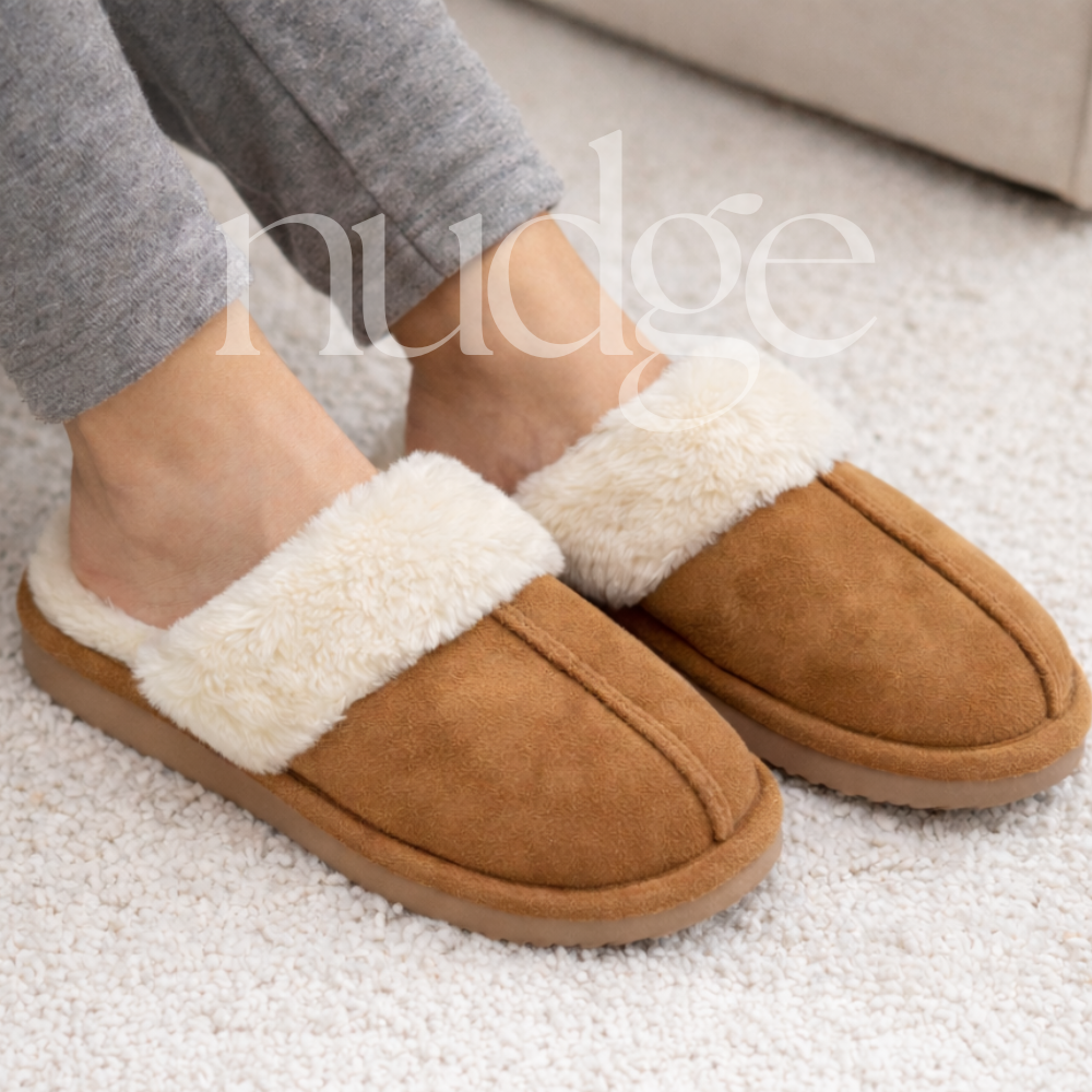 Women's Faux Suede Fur-Lined Slippers