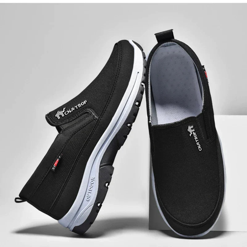Slip-On Canvas Trainers with Contrast Sole
