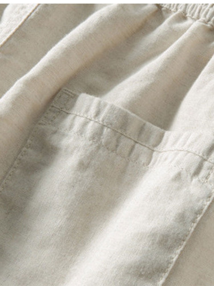 Linen Shirt and Trousers Co-Ord Set with Short Sleeves