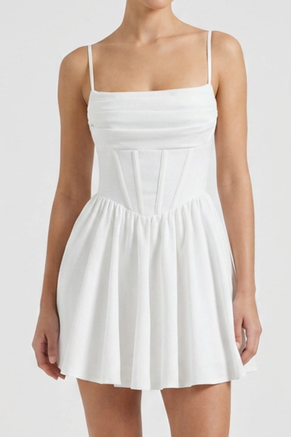 Corset Mini Dress with Fit-and-Flare Skirt