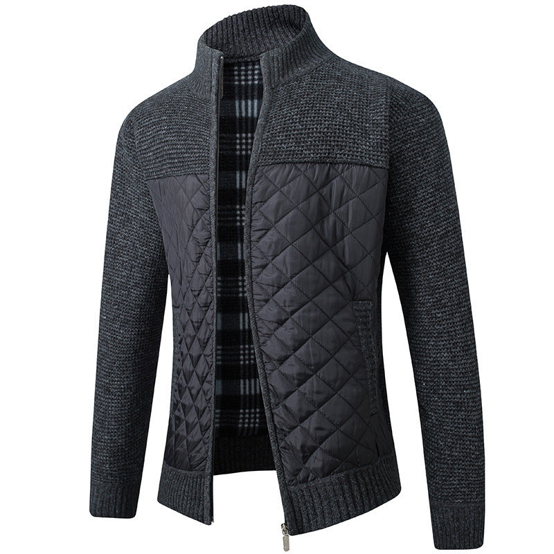 Veste zippée matelassée en maille pour homme