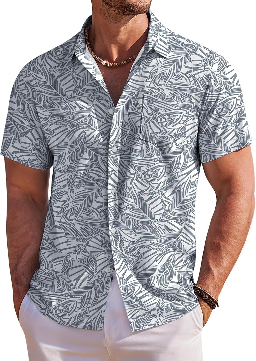 Men's Tropical Print Short Sleeve Shirt