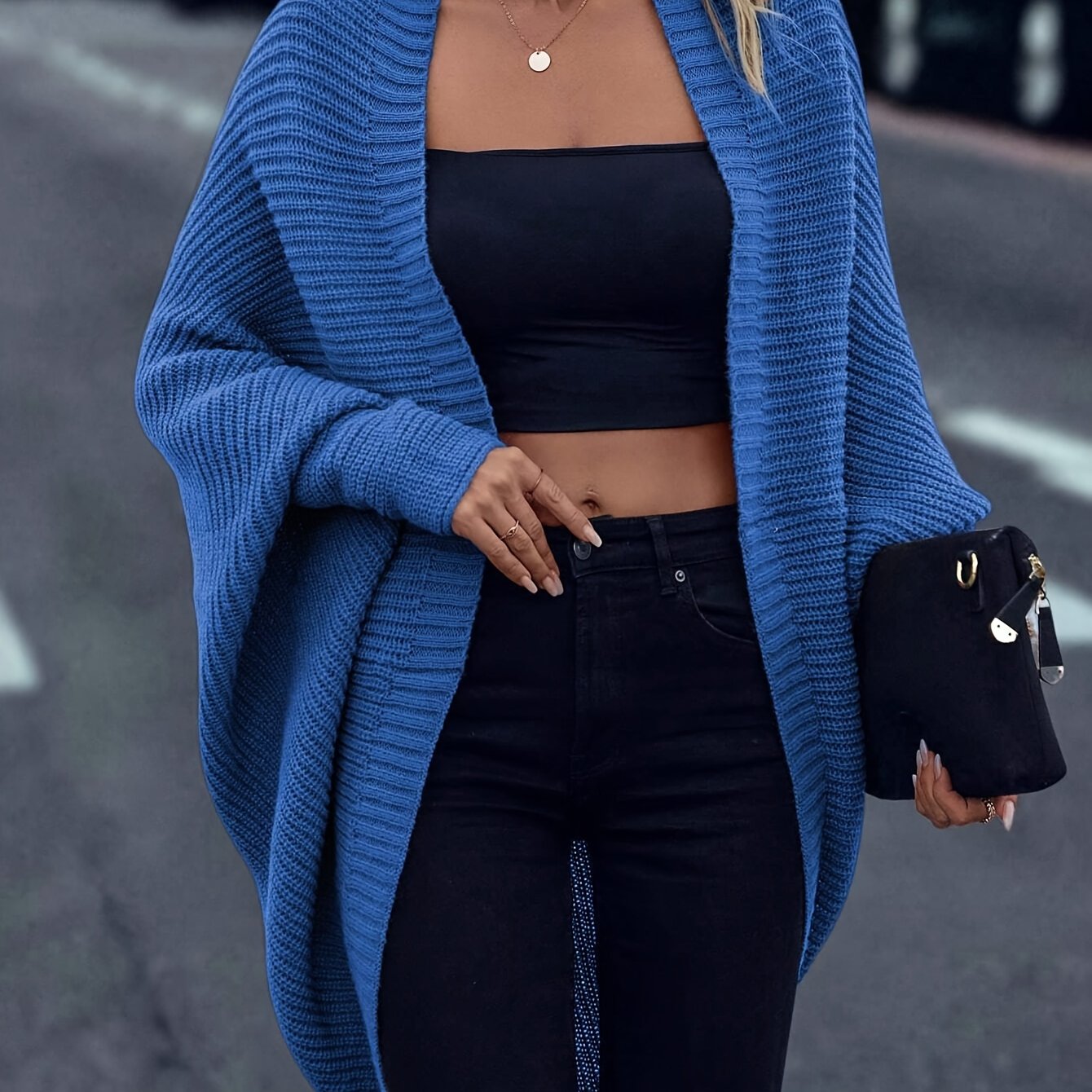 Women’s Oversized Open Front Knit Cardigan