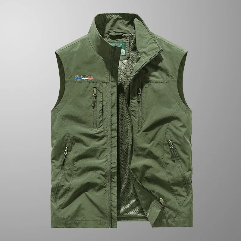 Men's Multi-Pocket Zip-Up Outdoor Utility Vest