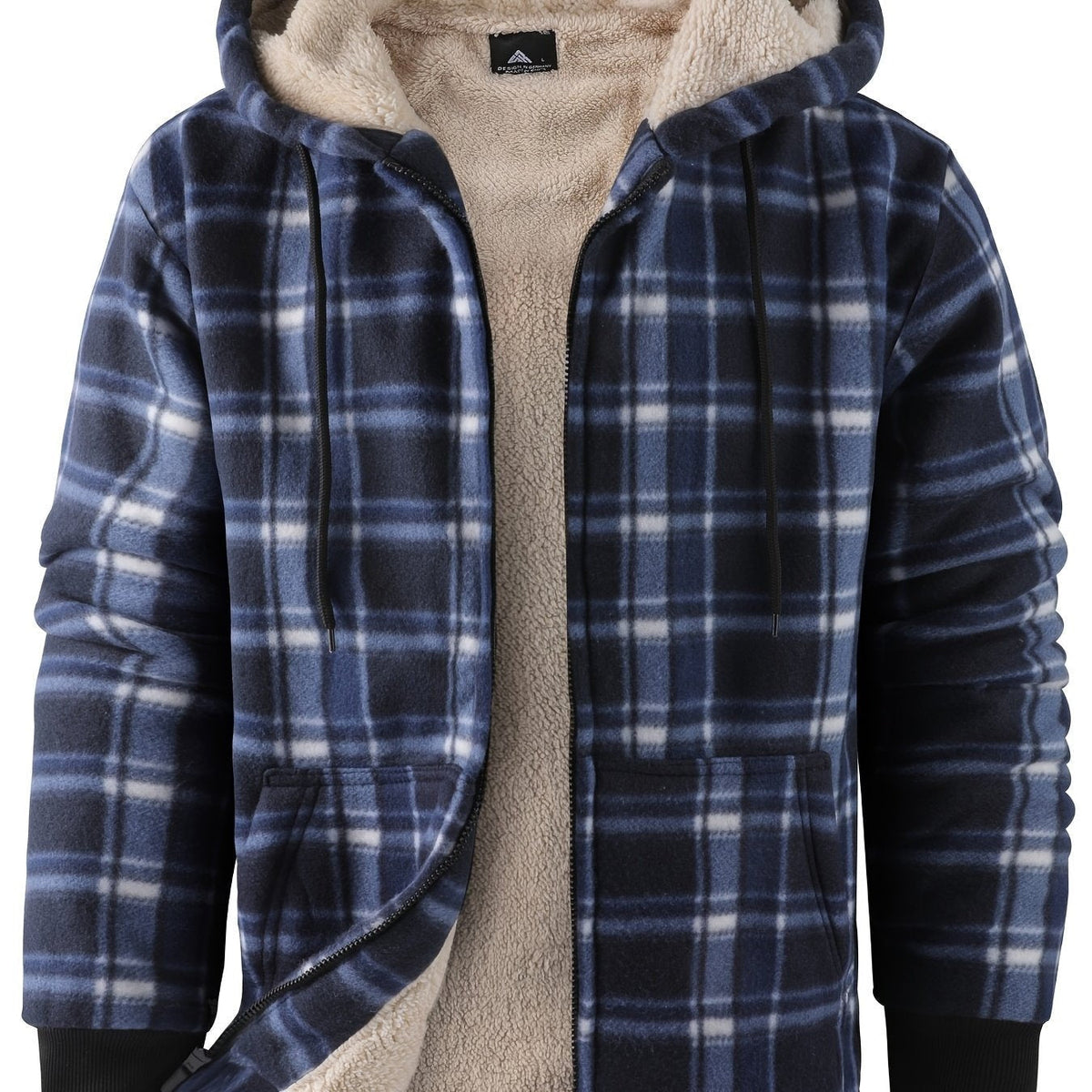 Veste légère zippée à capuche pour femme | Surchemise à carreaux