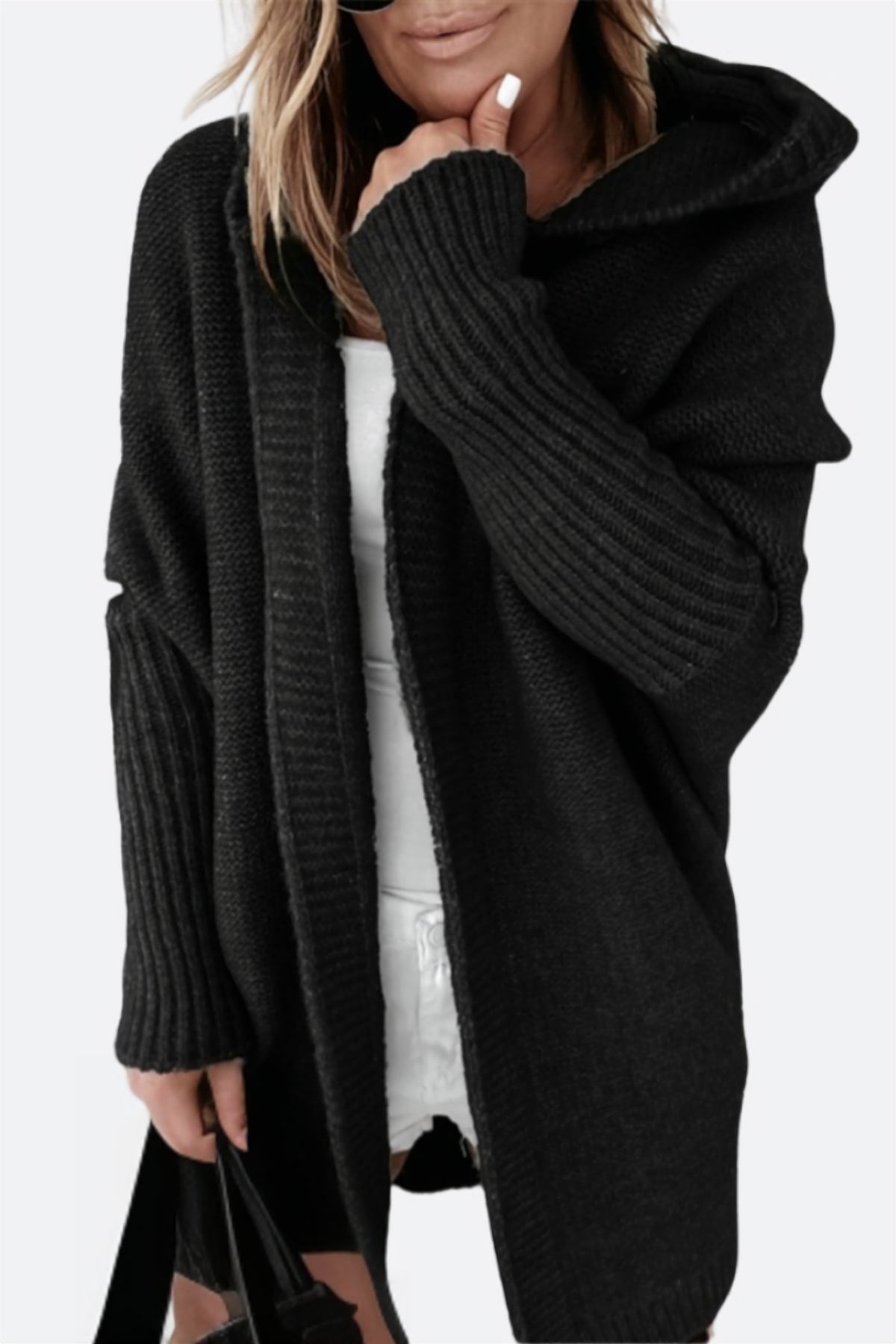 Women's Oversized Hooded Cardigan | Cozy Knit Sweater