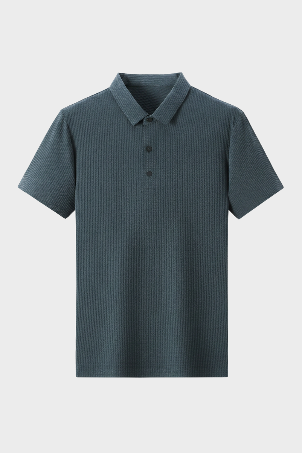 Men's Textured Polo Shirt | Short Sleeve Button Placket
