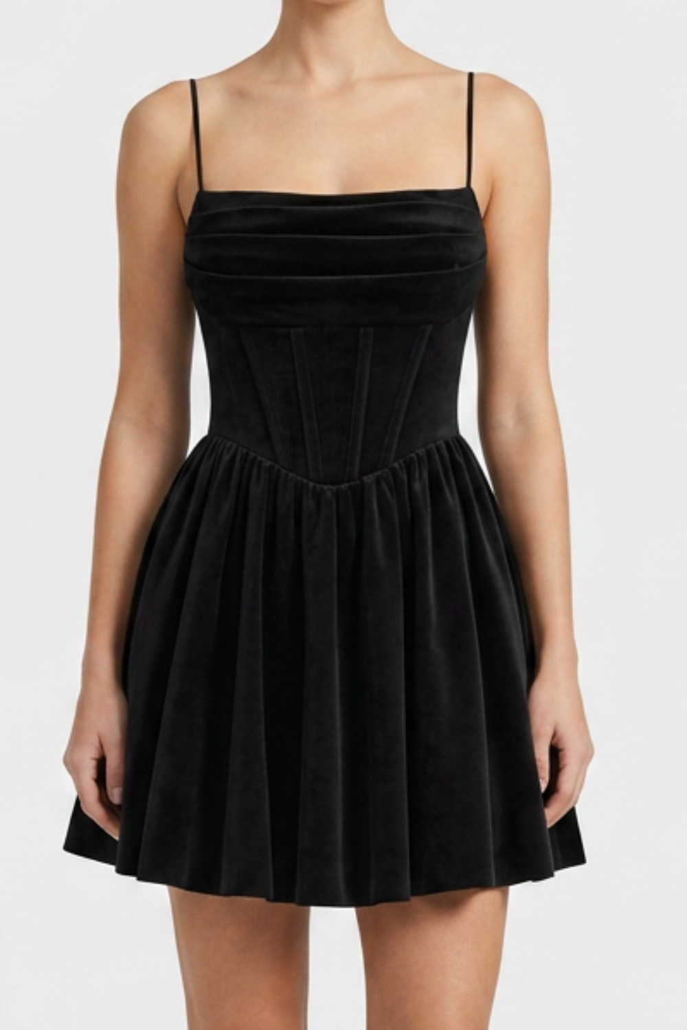 Corset Mini Dress with Fit-and-Flare Skirt
