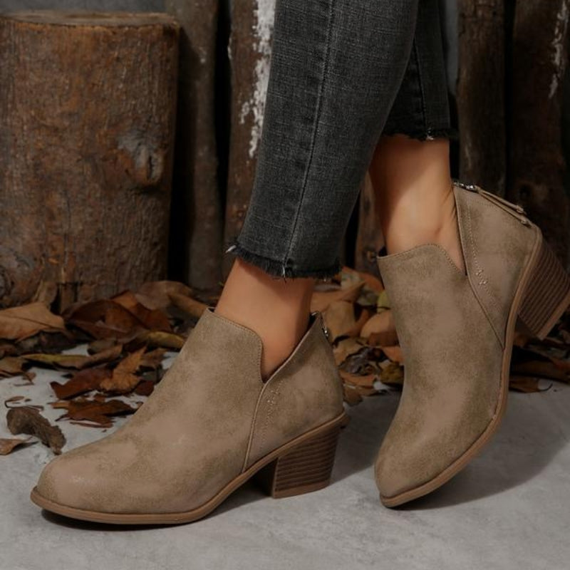Women’s Cut-Out Block Heel Ankle Boots