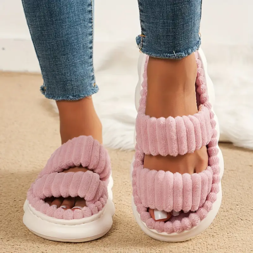 Women’s Soft Double-Strap Open-Toe Slippers