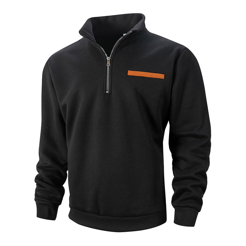 Men’s Half-Zip Sweatshirt with Stand Collar