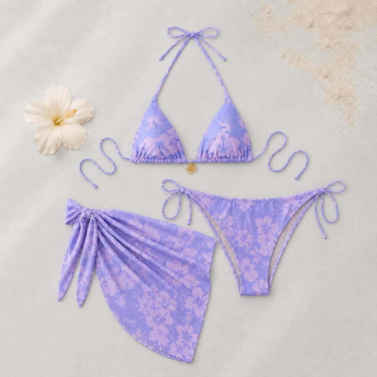 Bikini and Sarong Set for Beach and Poolwear
