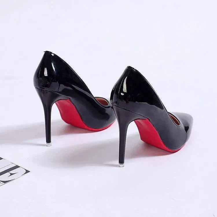Patent Leather Stiletto Pumps with Pointed Toe