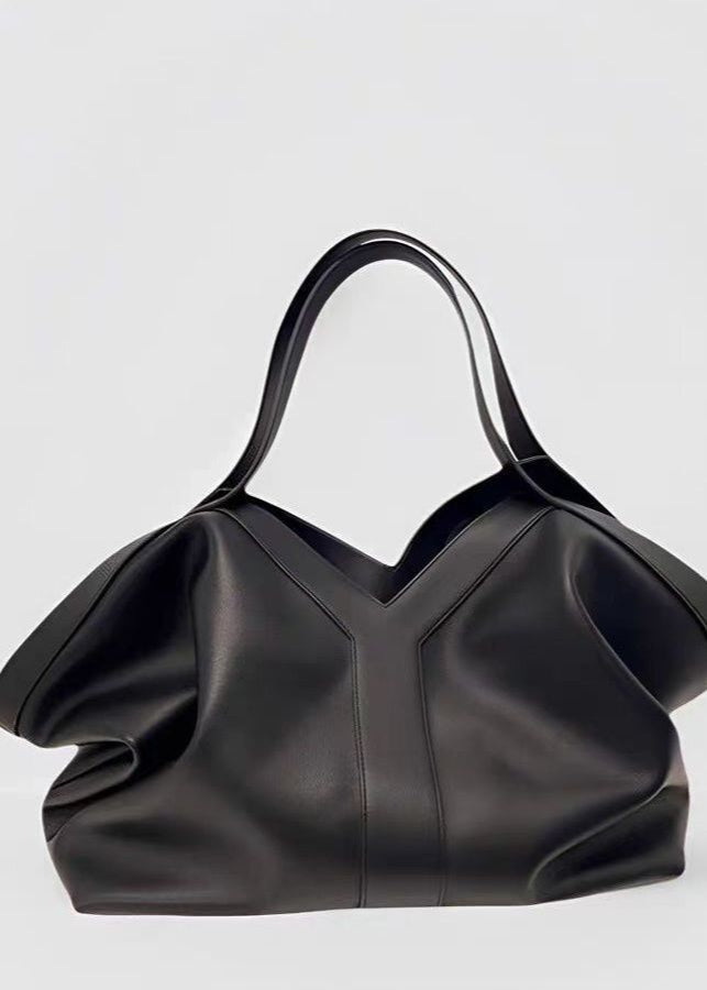 Oversized Tote Bag in Faux Leather with Slouchy Silhouette