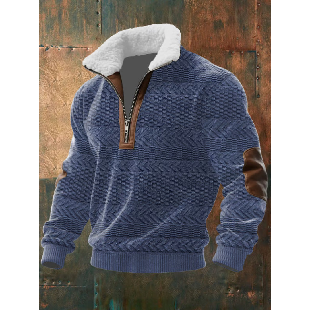 Men’s Sherpa Collar Cable Knit Half-Zip Jumper