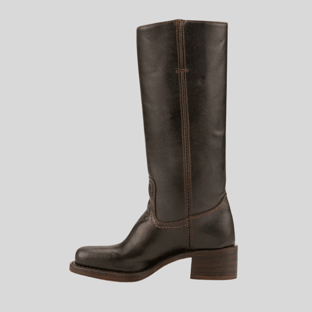 Women’s Knee-High Riding Boots with Low Block Heel
