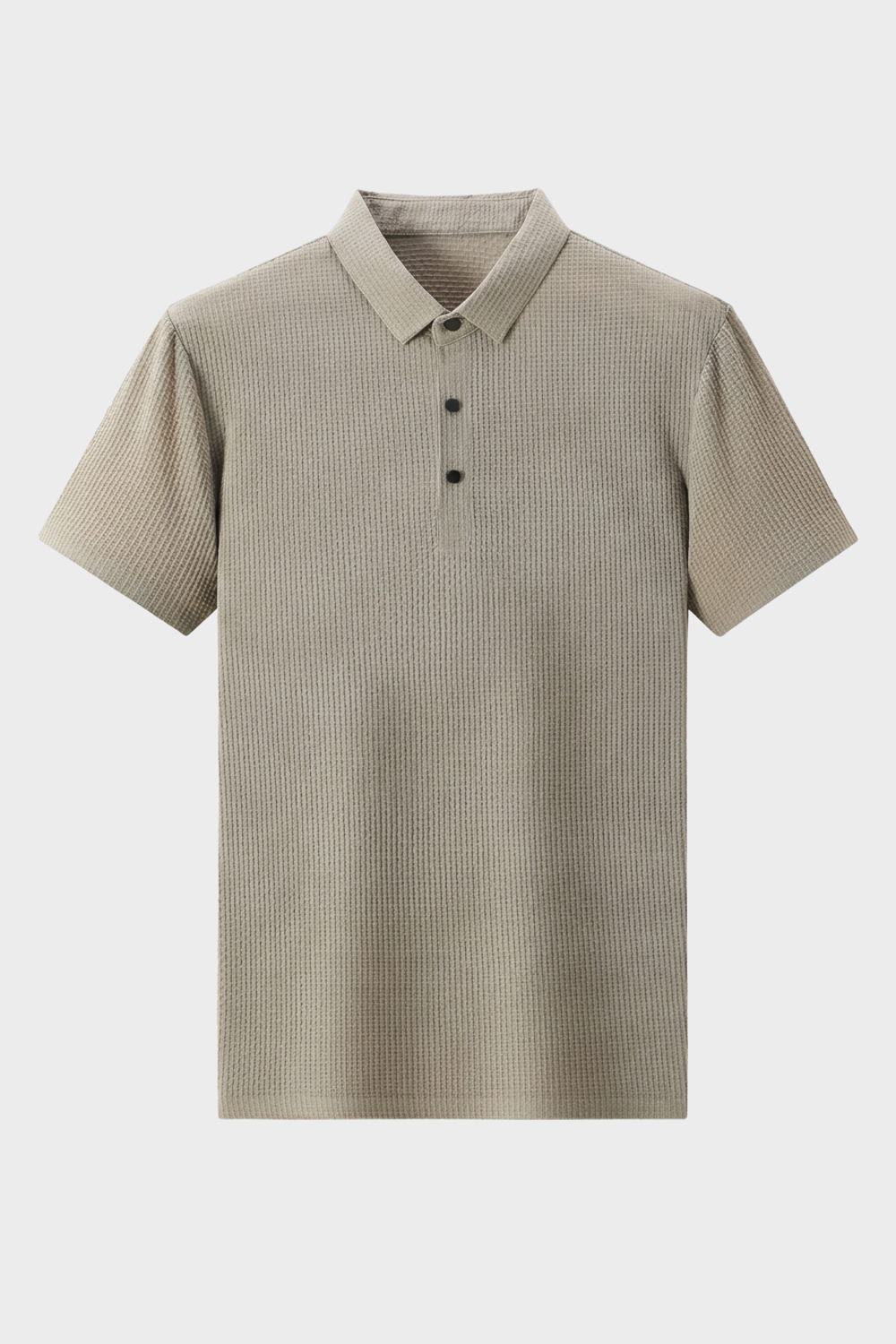 Men's Textured Polo Shirt | Short Sleeve Button Placket