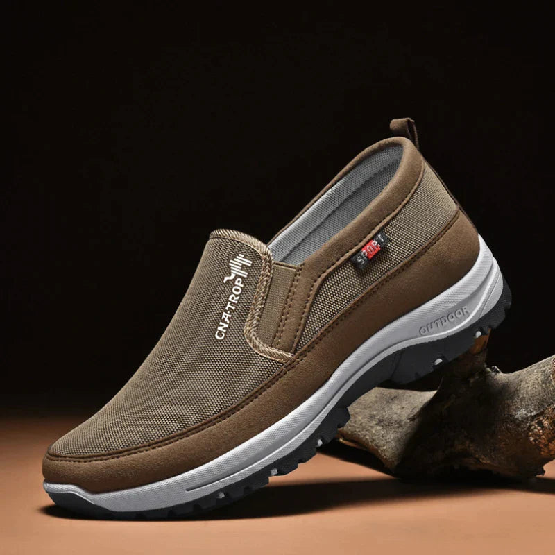 Slip-On Canvas Trainers with Contrast Sole