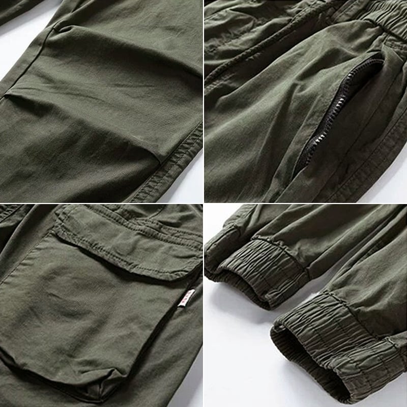 Drawstring Cargo Joggers with Utility Pockets