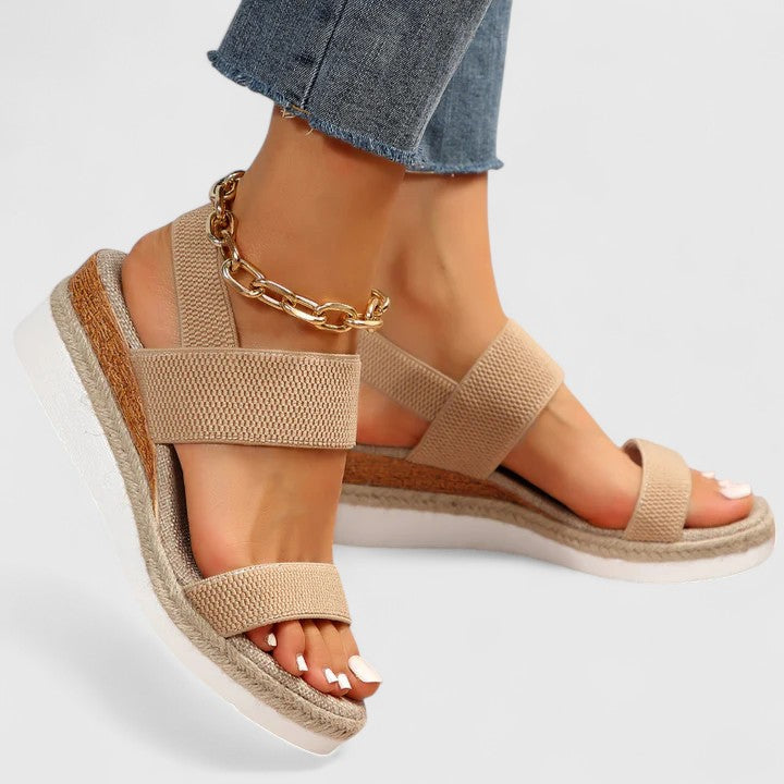 Knit Wedge Sandals with Espadrille Sole