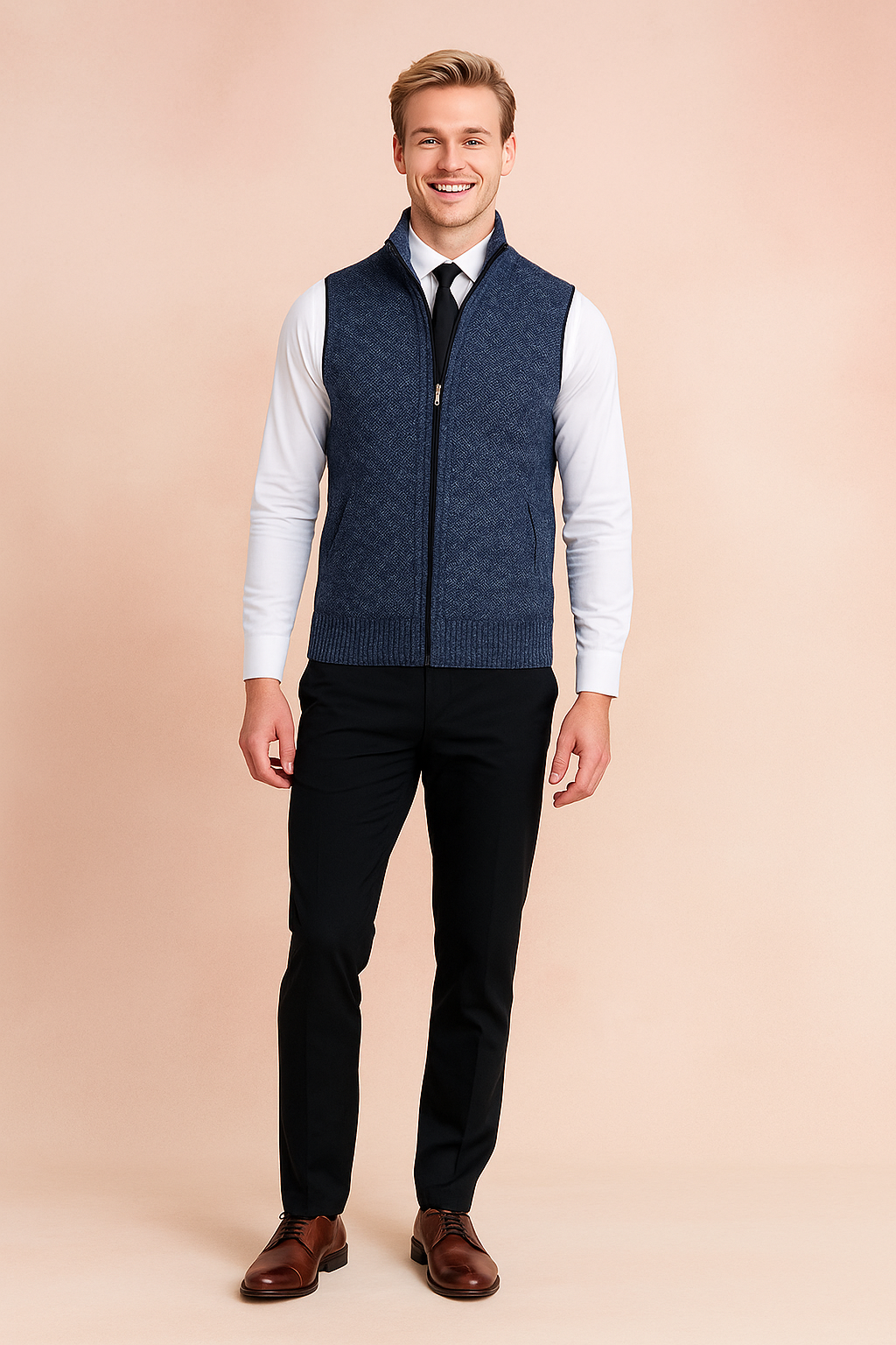 Men's Sleeveless Zip-Up Cardigan Vest