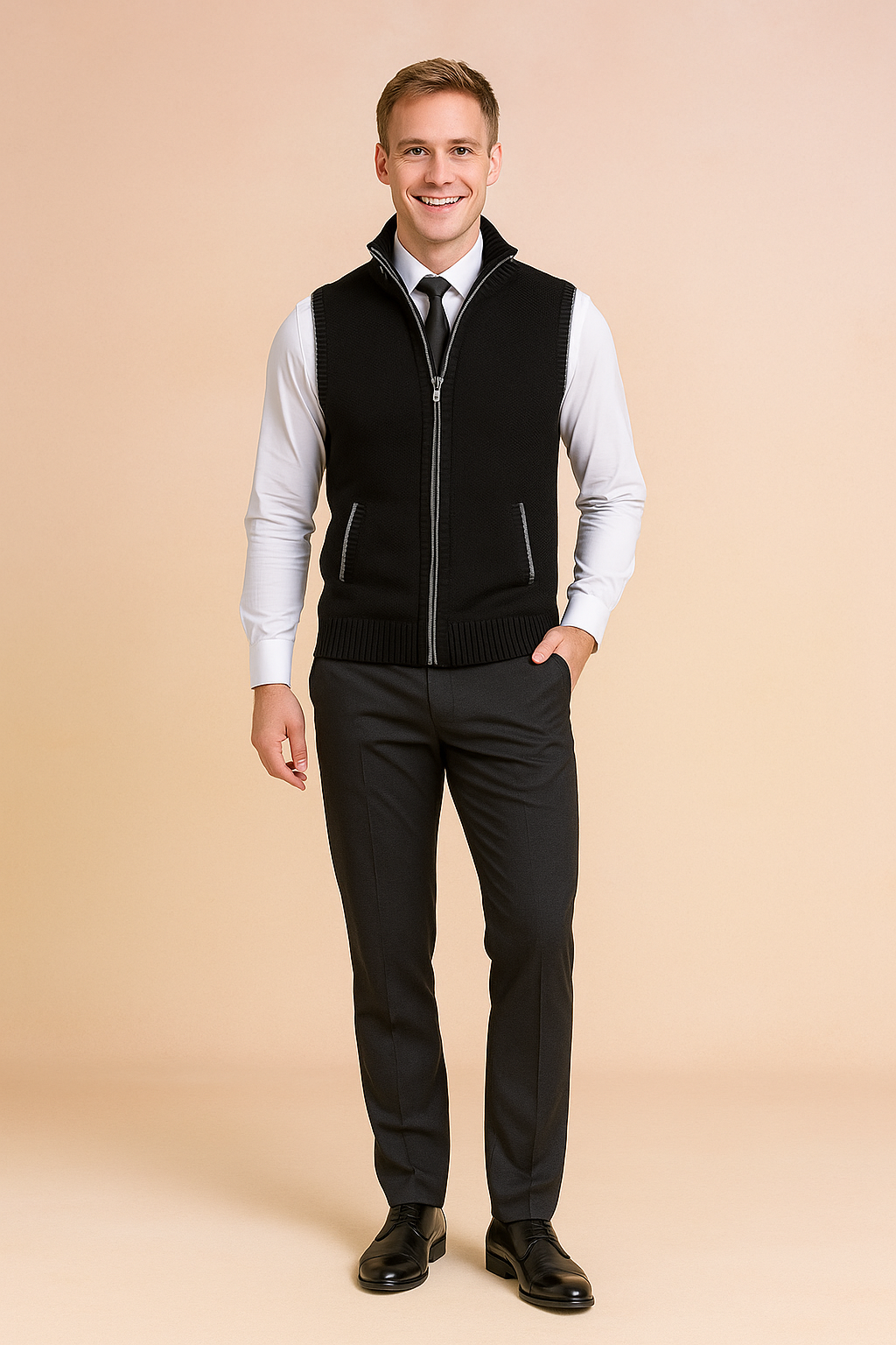 Men's Sleeveless Zip-Up Cardigan Vest