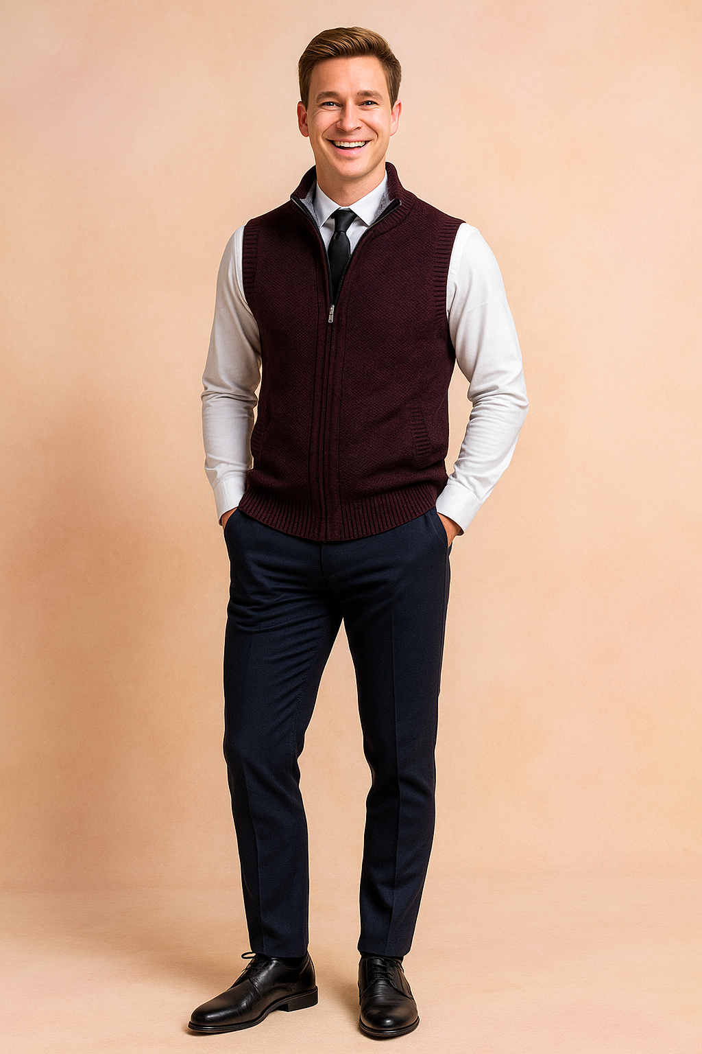 Men's Sleeveless Zip-Up Cardigan Vest