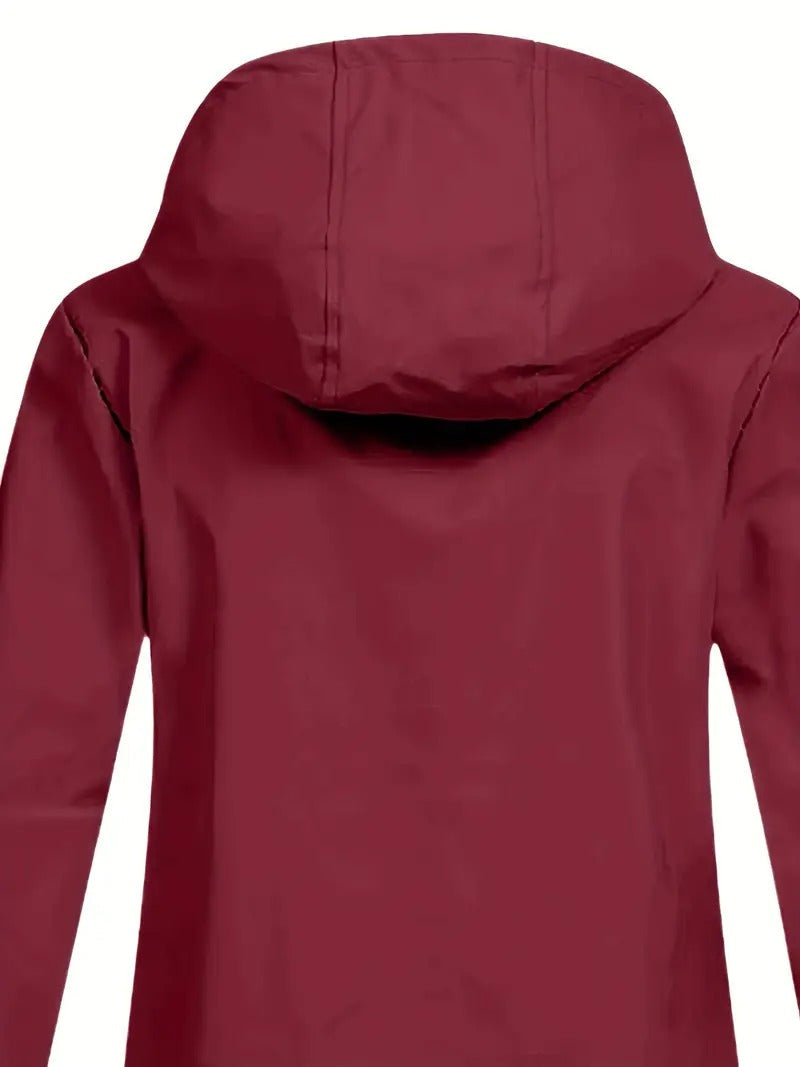 Veste de pluie imperméable pour femme avec capuche doublée en polaire