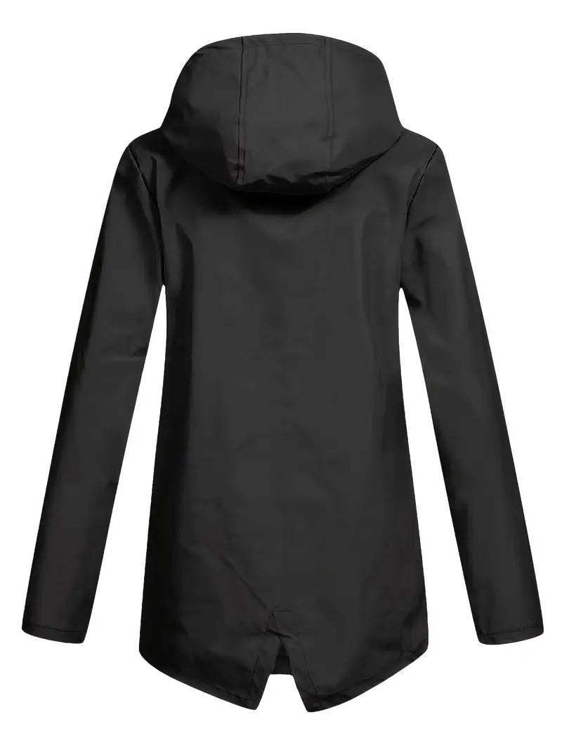 Veste de pluie imperméable pour femme avec capuche doublée en polaire