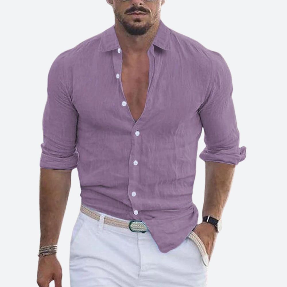 Relaxed Linen Shirt with Long Sleeves