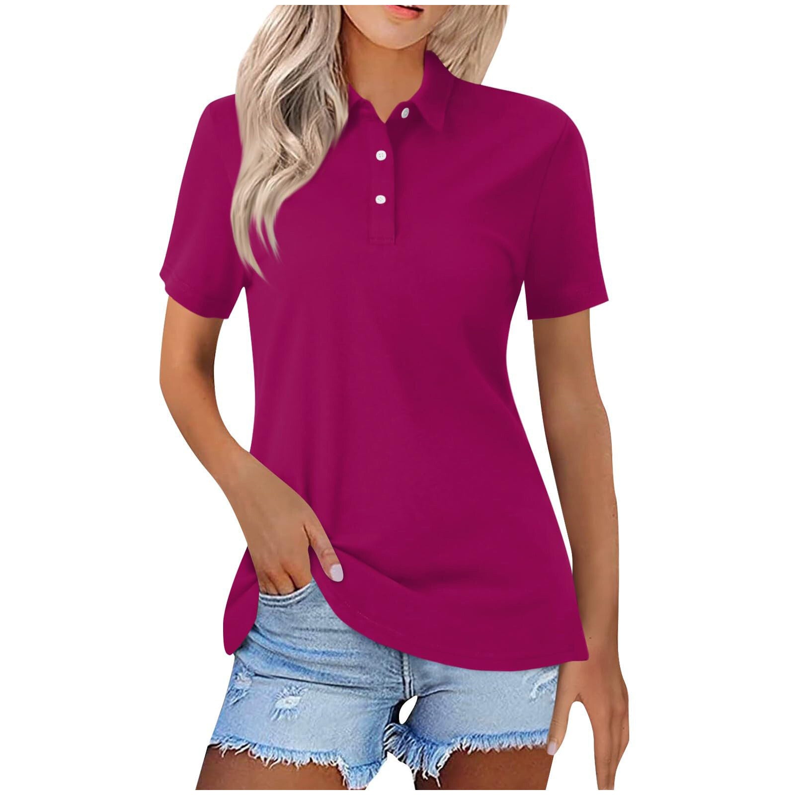 Collared Polo Shirt with Button Placket